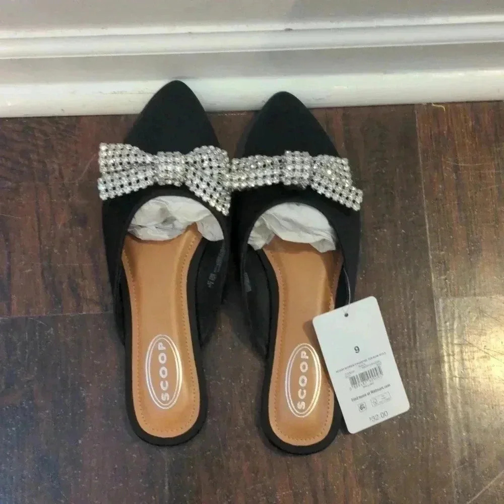 Scoop Women's Point Toe Slingback Mules with Bow - Picture 6 of 11